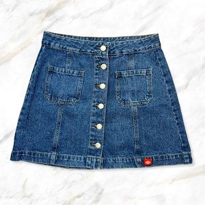 Dickies | Button Front Denim Mini Skirt